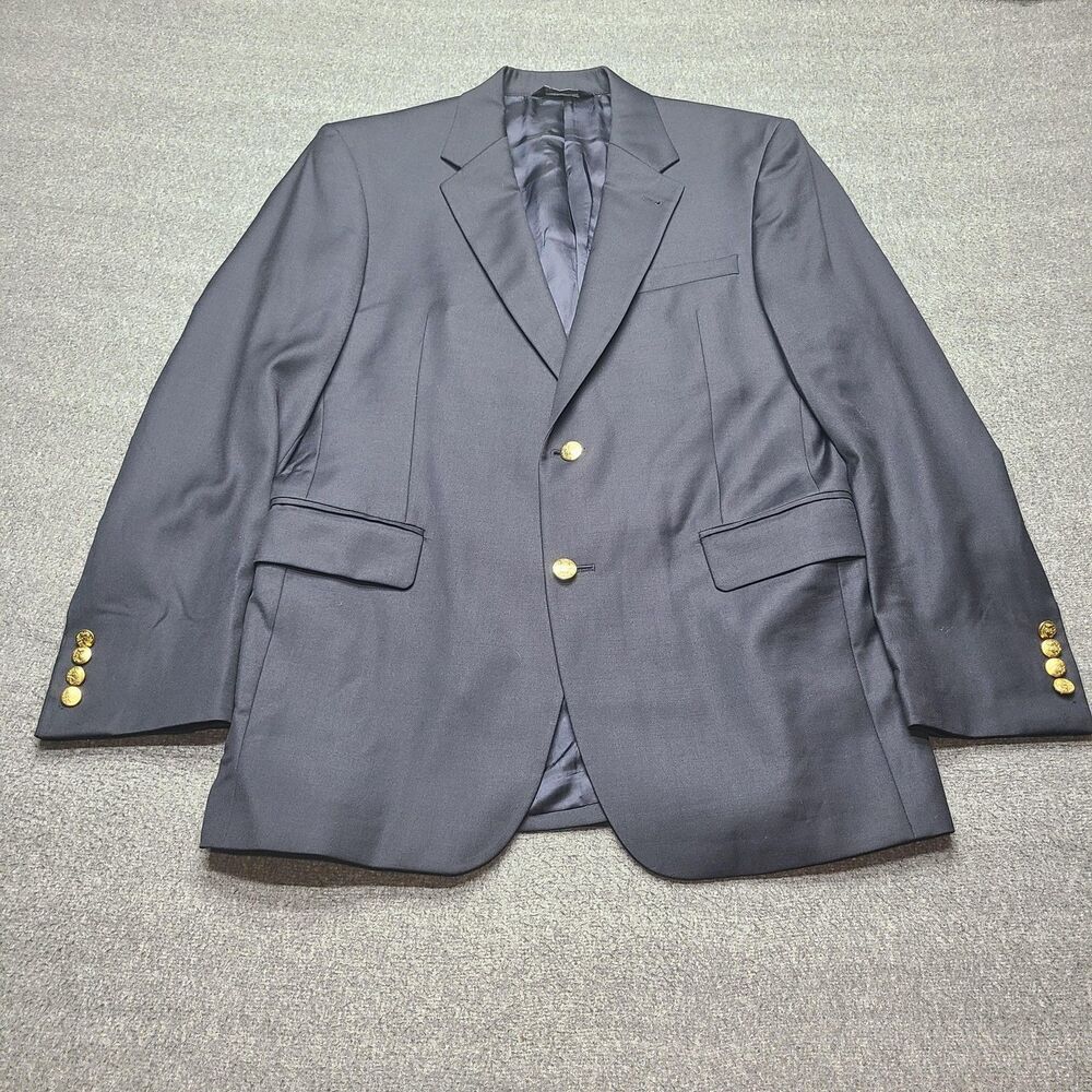 Jos A Bank Blazer Mens 41R Signature Collection Wool Gold Buttons Classic‎ Suit